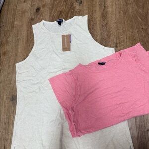Patagonia Cream and Pink Tank Tops Bundle Small NWT